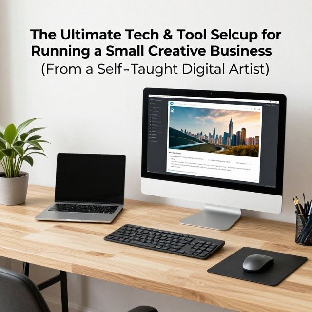 The Ultimate Tech & Tool Setup for Running a Small Creative Business (From a Self-Taught Digital Artist)
